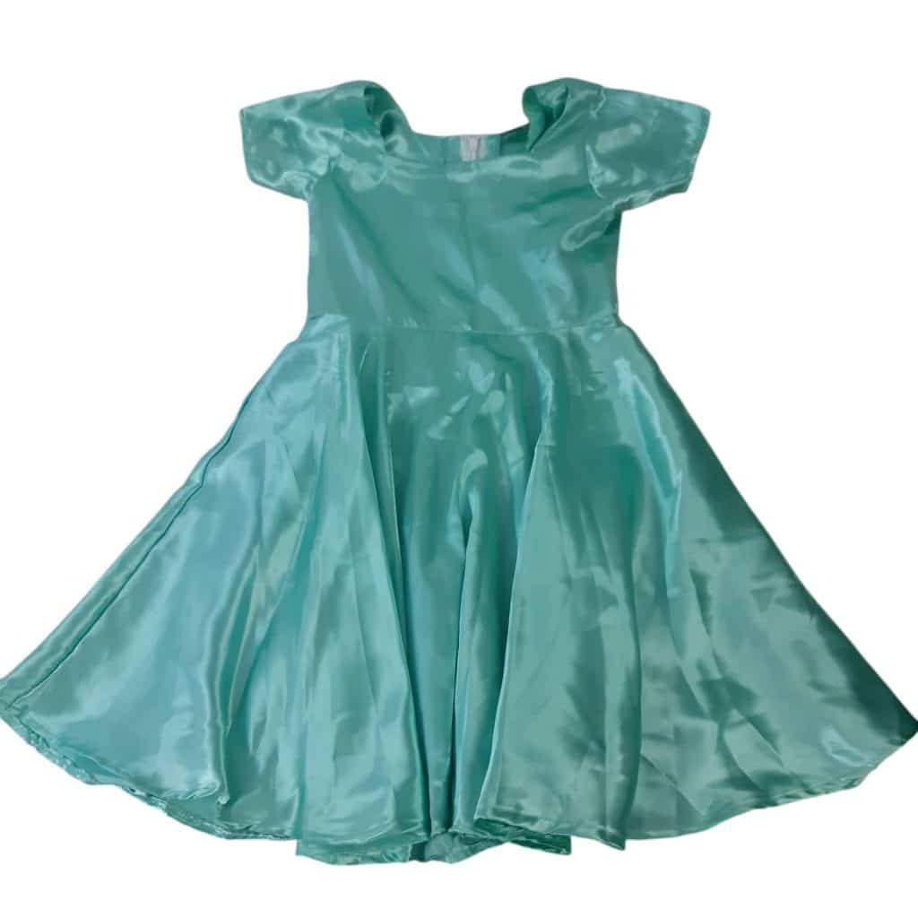 DISFRAZ VESTIDO SATINADO CELESTE PRINCESA T8