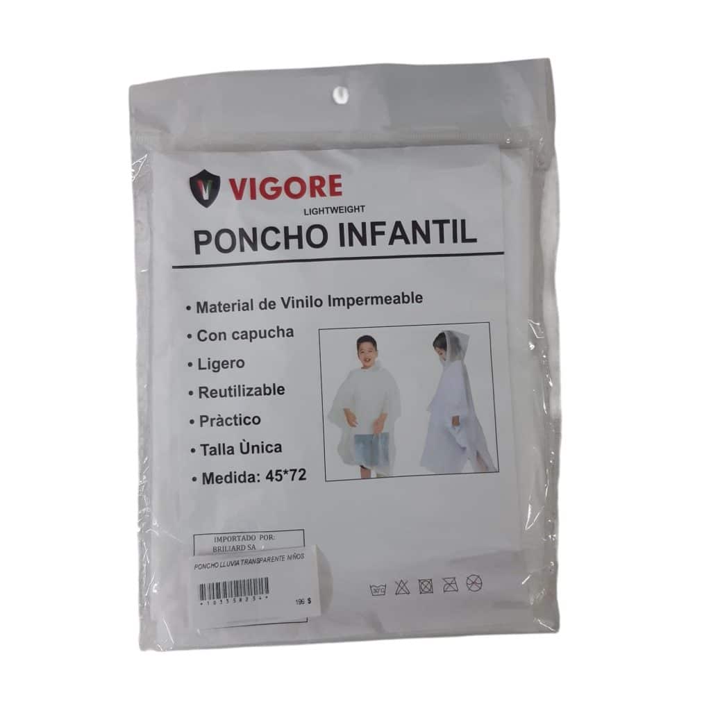 PONCHO LLUVIA TRANSPARENTE NIÑOS