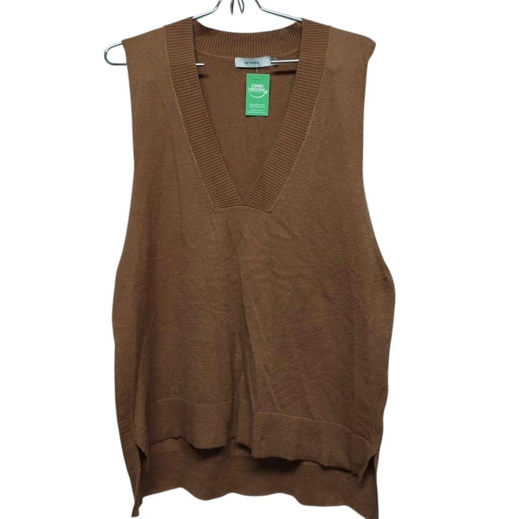 CHALECO HILO MARRON ROTUNDA T XL FRIZ
