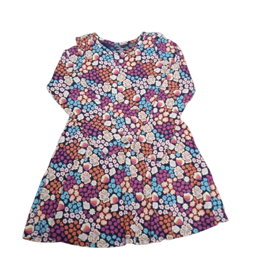 VESTIDO AZUL FLORES DE COLORES ROSA GEORGE T6