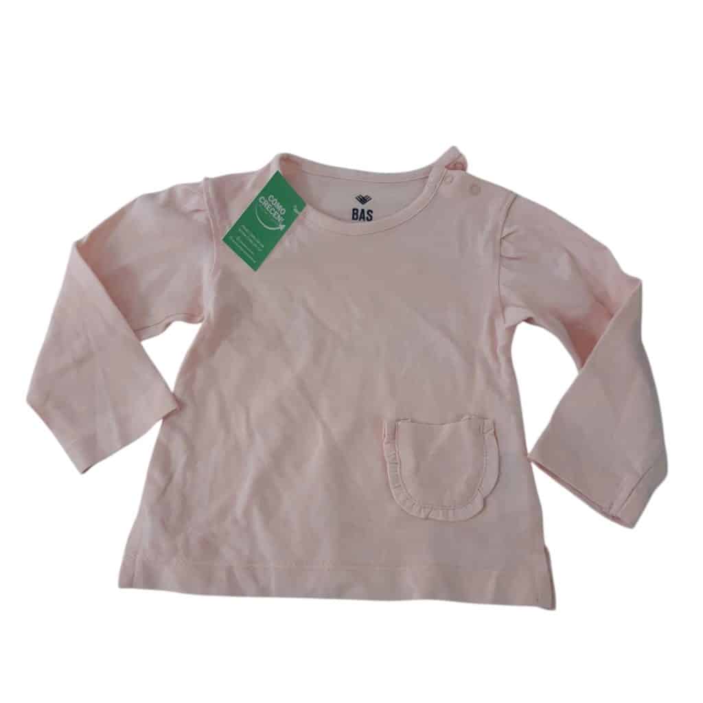 REMERA ROSA BAS 9/12M BOLSILLO VOLADOS