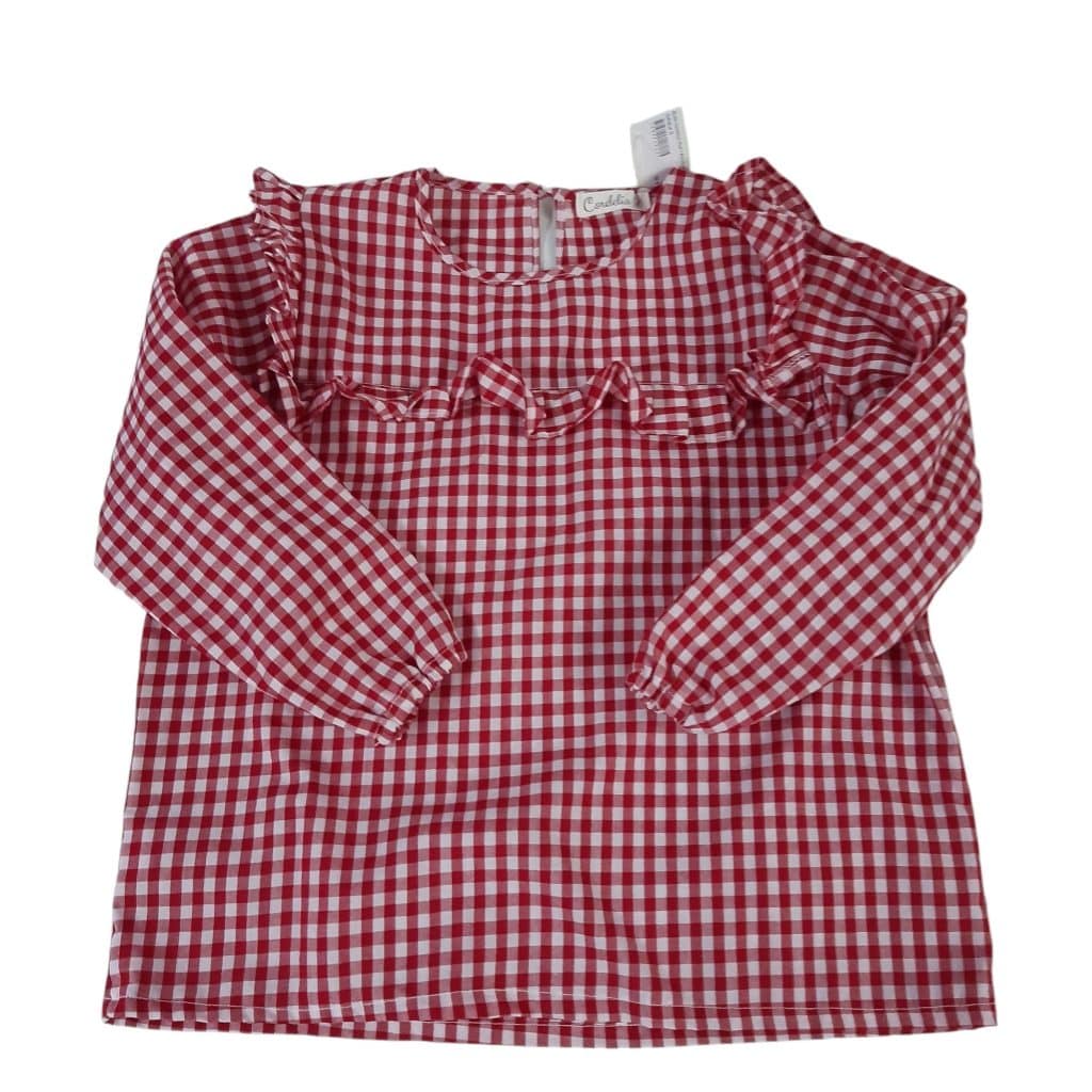 BLUSA CUADRILLE ROJA Y BCA VOLADOS CORDELIA T8