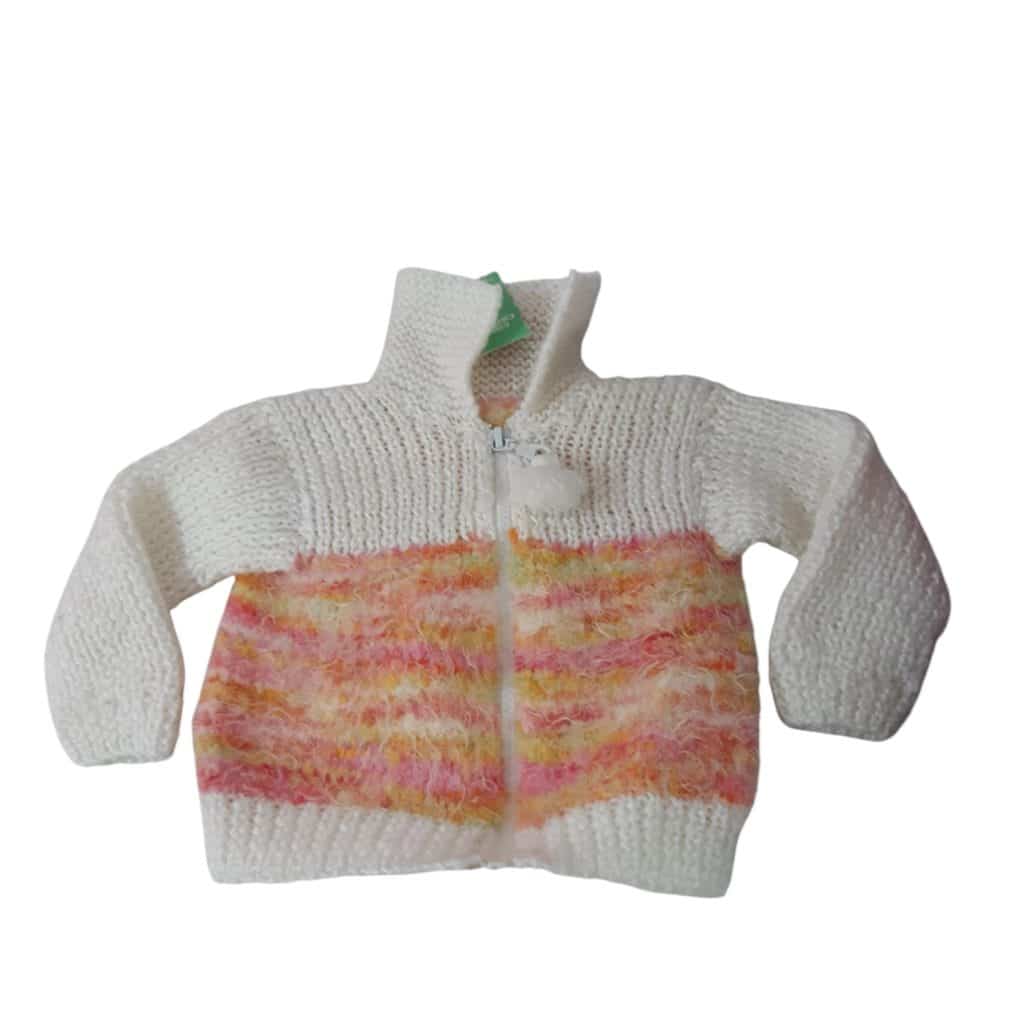 SACO LANA BCO ROSA AMARILLO PELUDITO T1 AP SIN MARCA