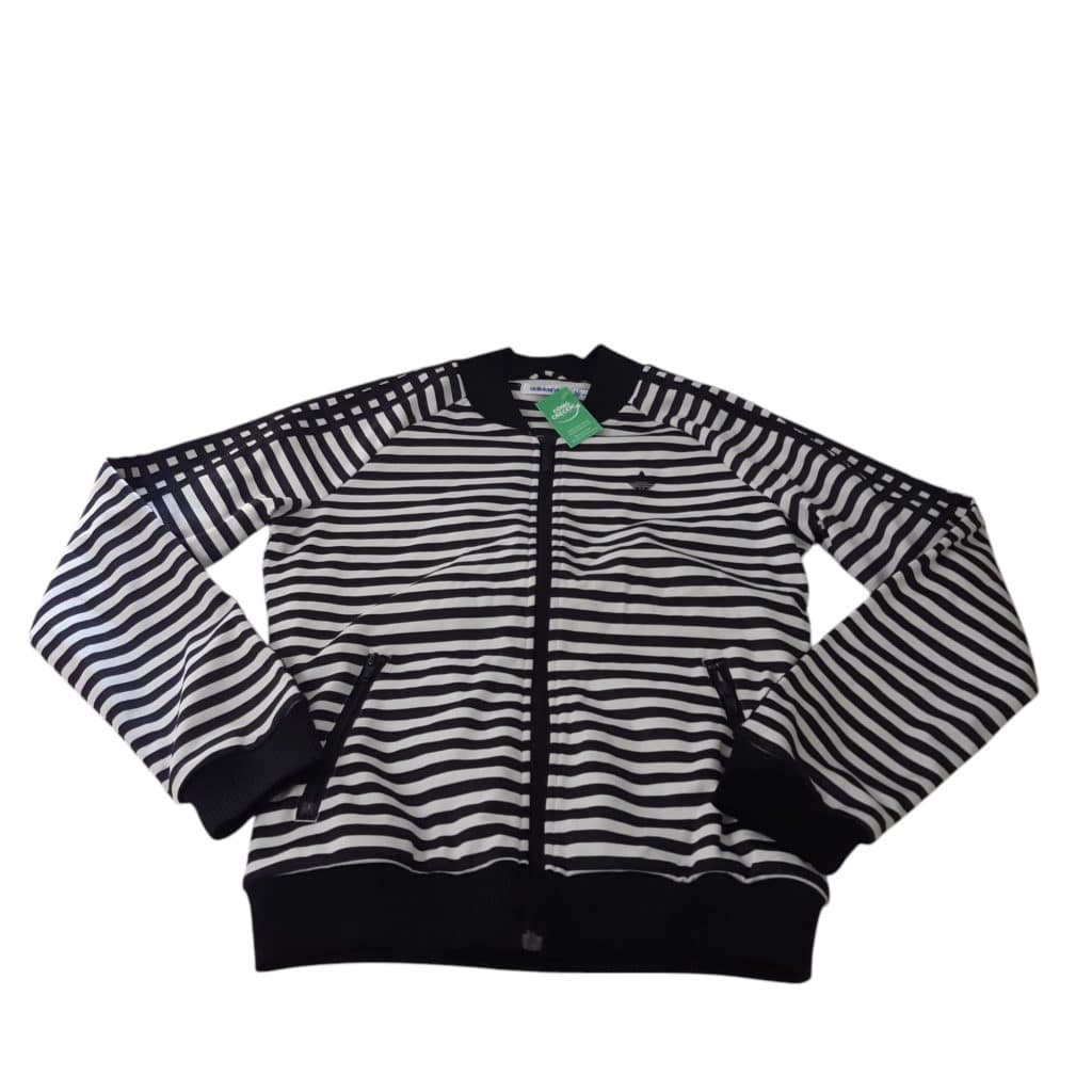 CAMPERA ALG ADIDAS RAYADA NEGRA Y BCA TS