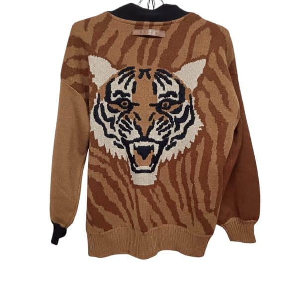SACO MARRON BEIGE AZUL TIGRE ESPALDA SAURA TM - Imagen 2