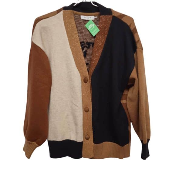 SACO MARRON BEIGE AZUL TIGRE ESPALDA SAURA TM