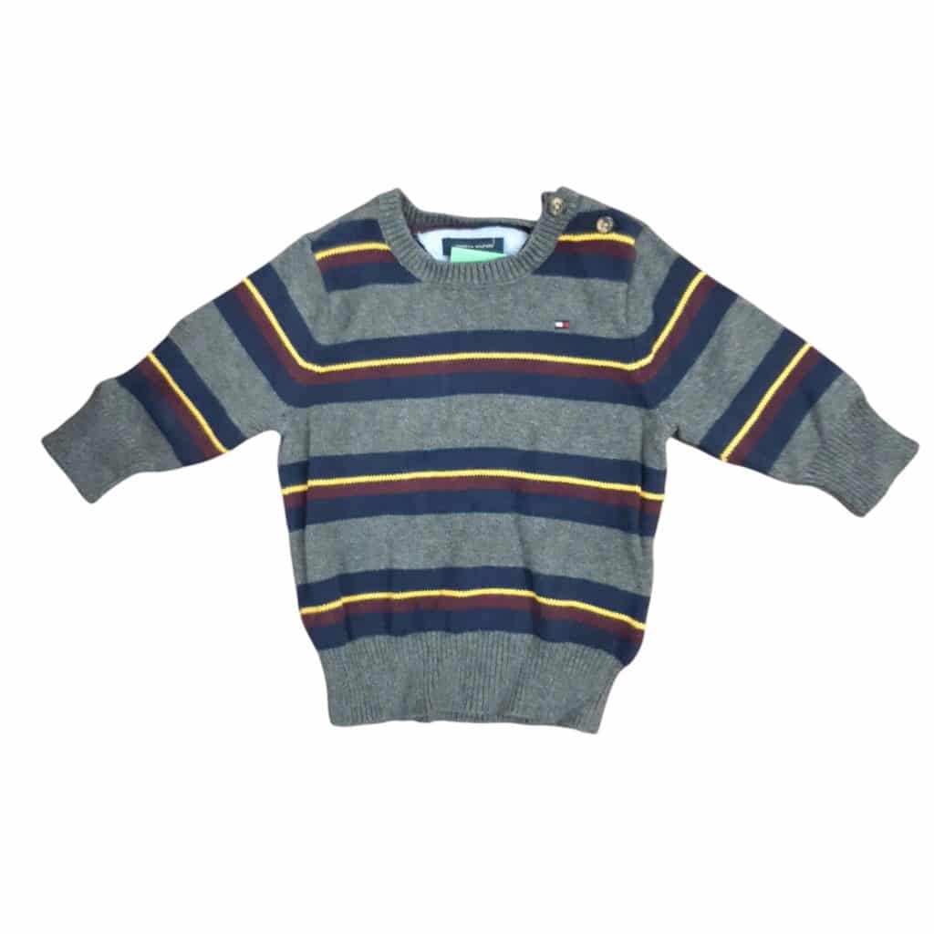 BUZO TEJIDO GRIS BORDO AMARILLO TOMMY T6/9M
