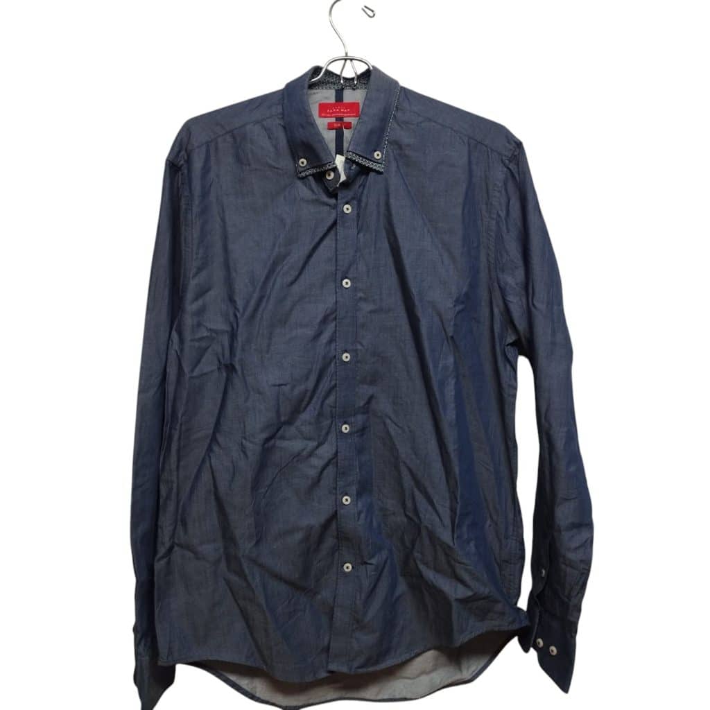 CAMISA AZUL TIPO JEAN ZARA MAN TL / 42