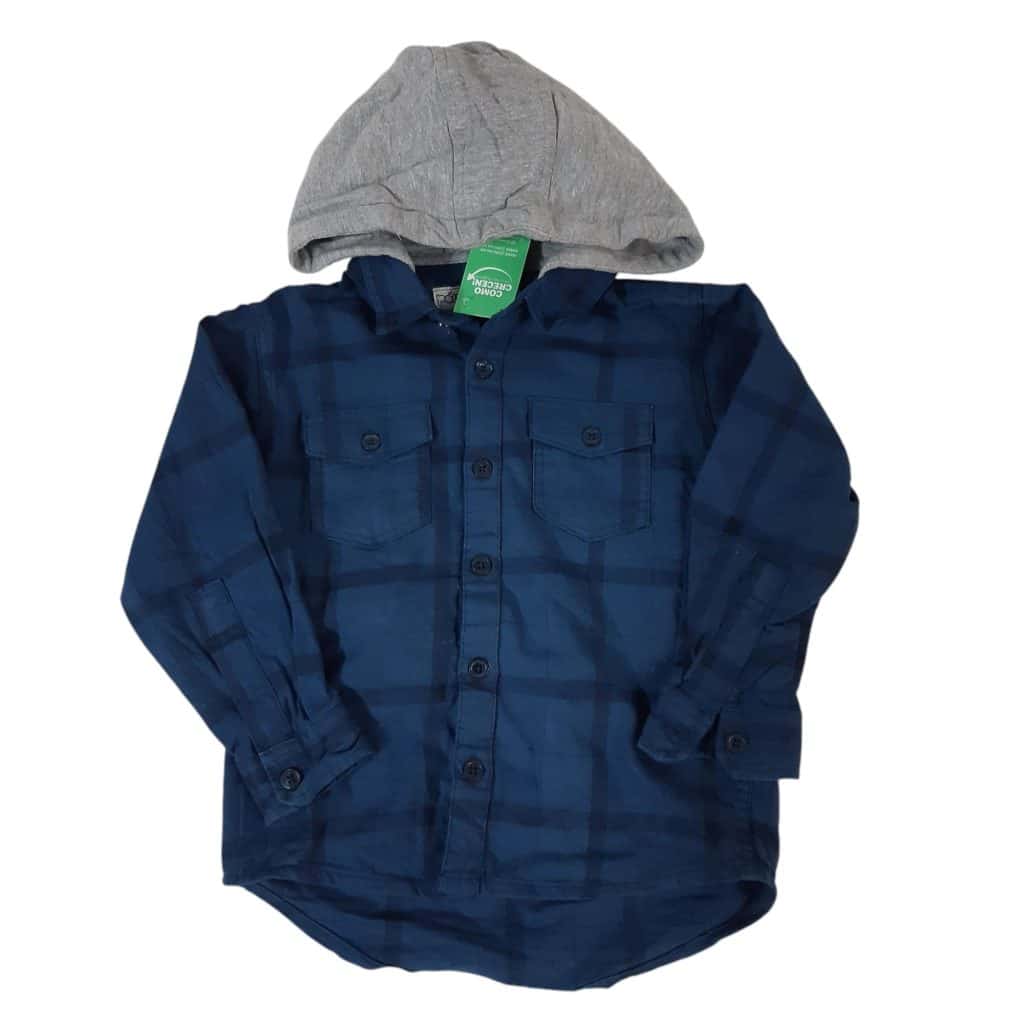 CAMISA VILLELA AZUL CUADROS CAPUCHA ALG GRIS POIM T2