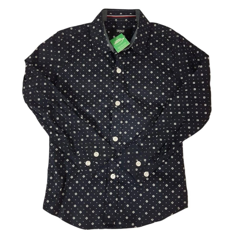 CAMISA AZUL ROMBITOS BCOS TANGO T4
