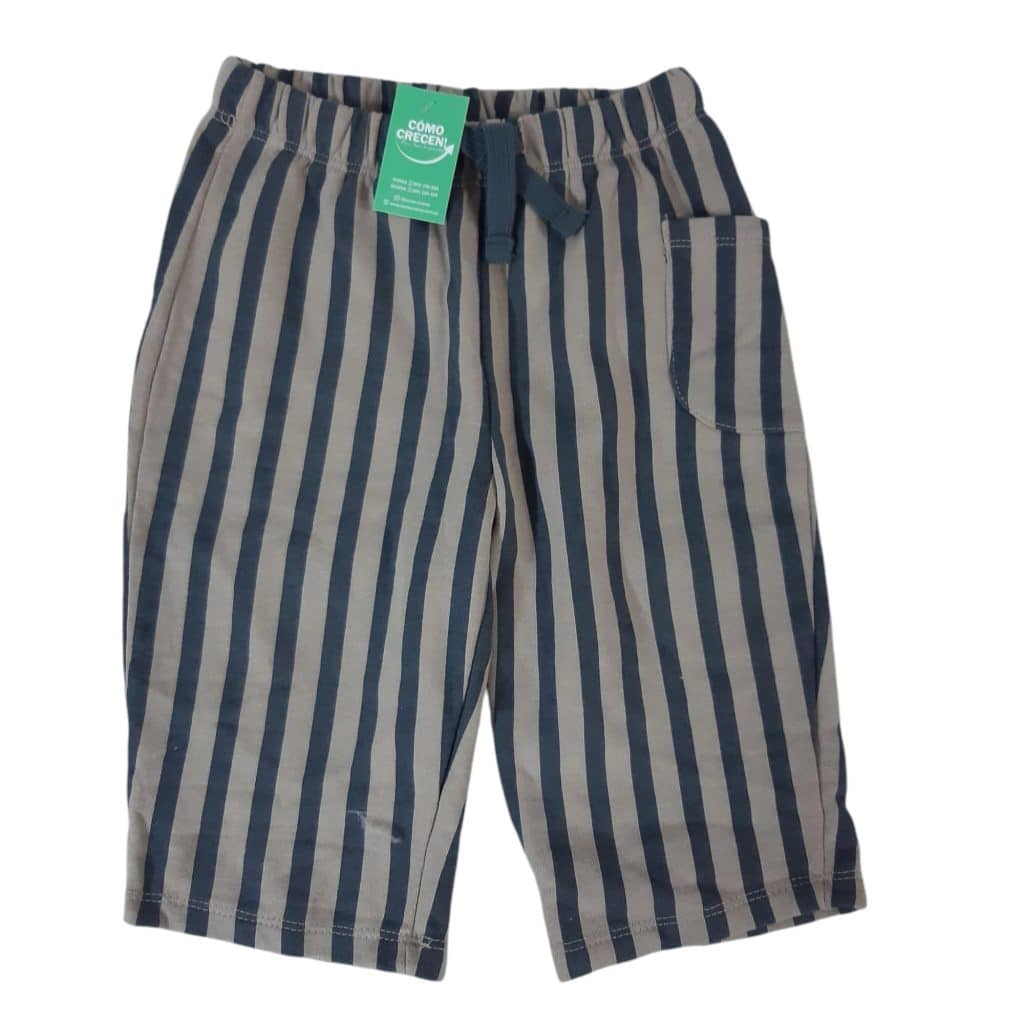 PANTALON ALG BEIGE RAYAS GRISES BAS T18/24M