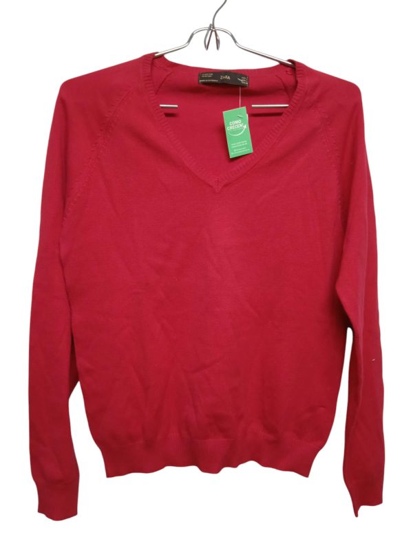 BUZO ESCOTE V HILO ROJO ZARA TL