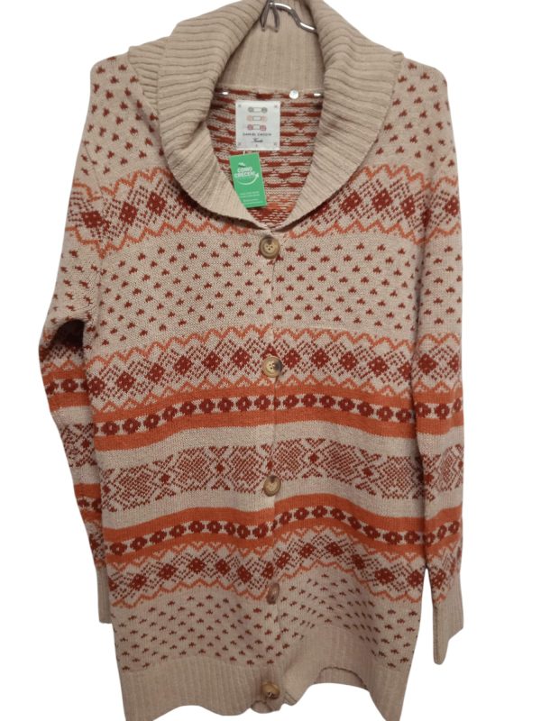 SACO LARGO BEIGE ROJO LADRILLO DANIEL CASSIN TL