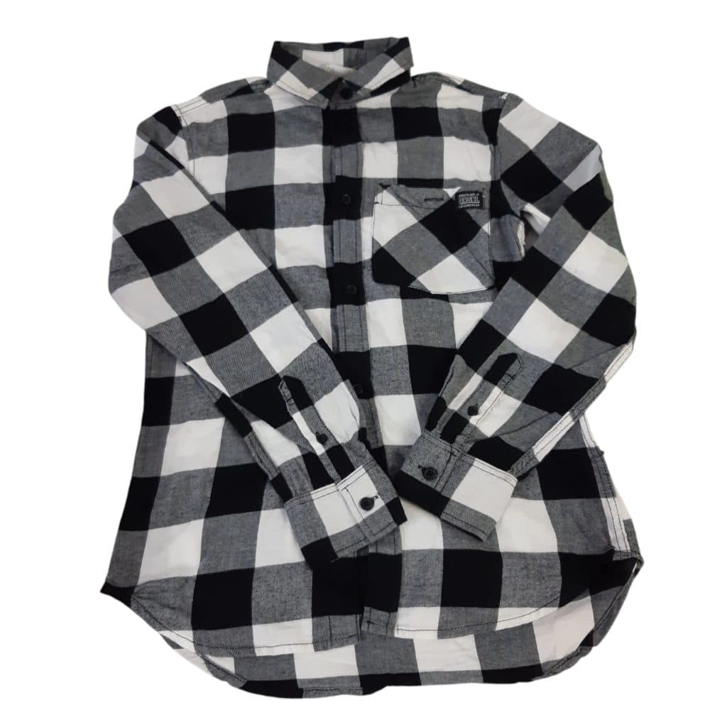 CAMISA VILLELA CUADROS NEGRO BCA H&M 10/11