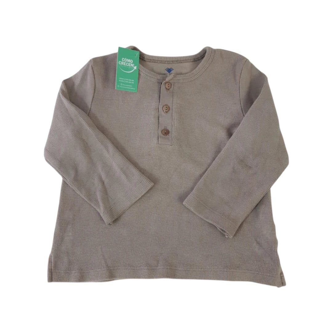 REMERA MARRON BOTONES BAS T12/18M GT