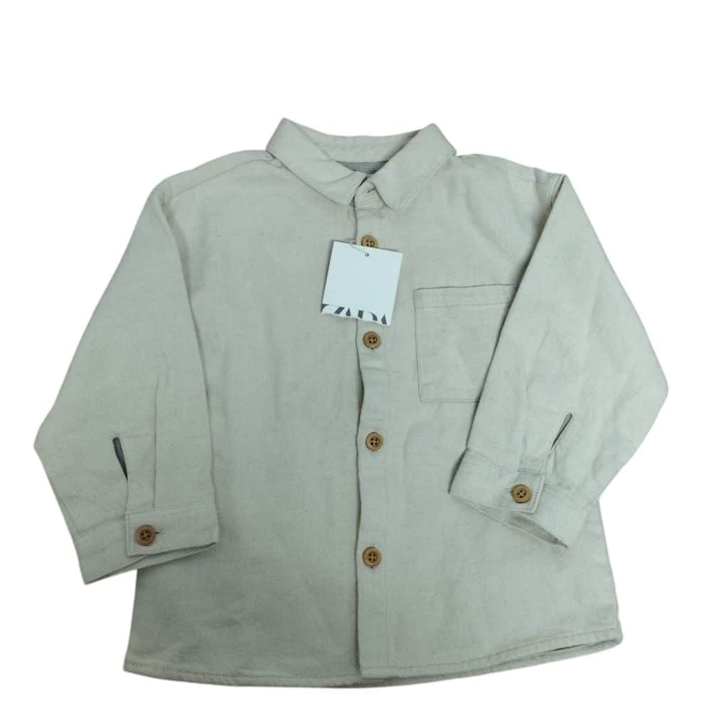 SOBRE CAMISA BEIGE ZARA T18/24M NUEVA