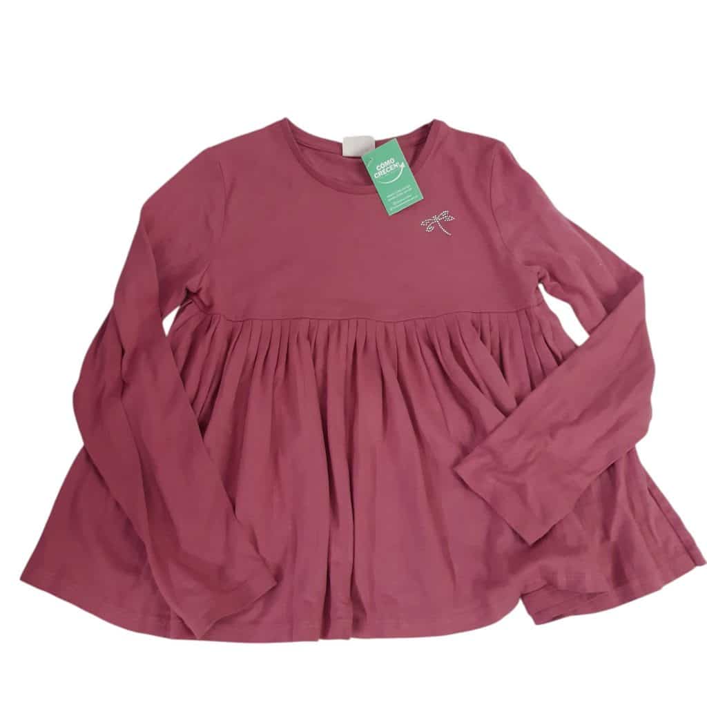 REMERA ROSA TABLITAS ZARA T7/8 LIBELULA BRILLO