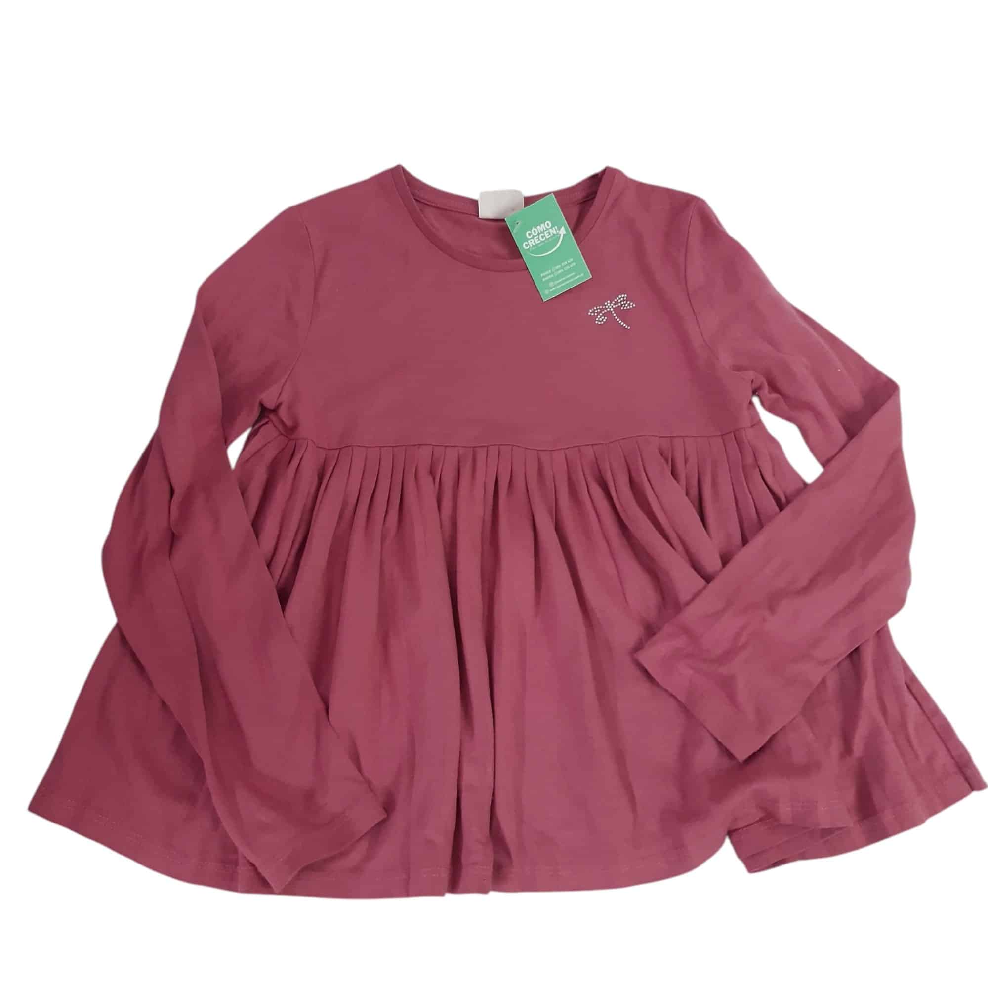 REMERA ROSA TABLITAS ZARA T7/8 LIBELULA BRILLO