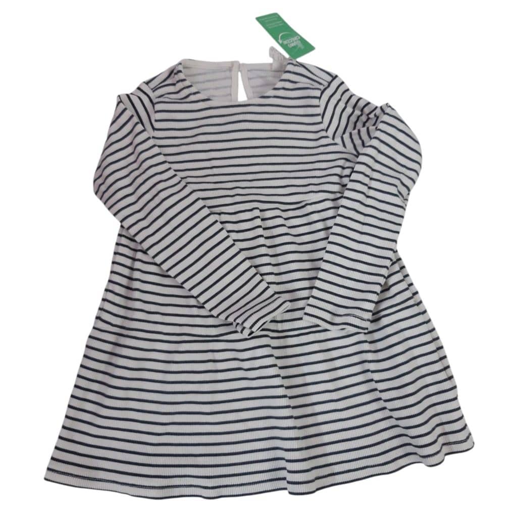 VESTIDO RAYADO NEGRO Y BCO H&M T9/12M