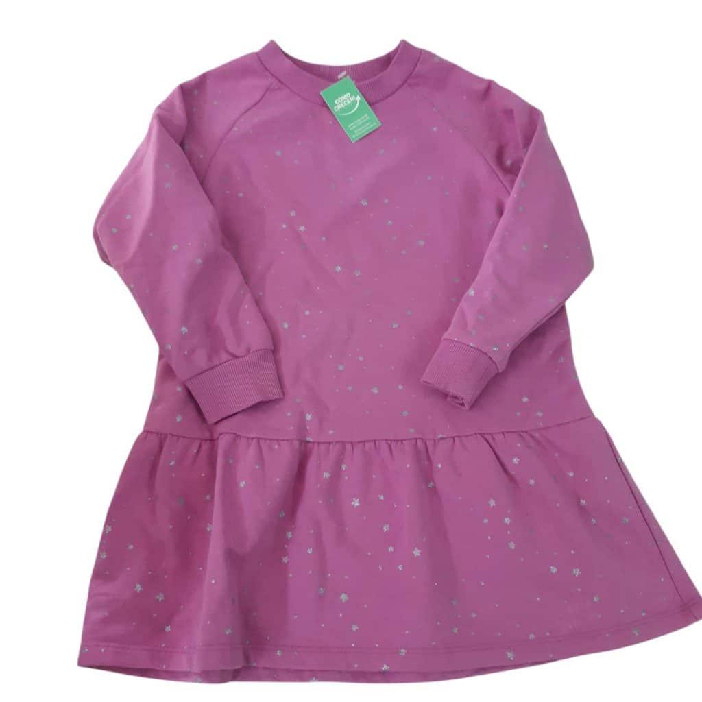 VESTIDO ALG ROSA ESTRELLAS PLATEADAS M/L NAME IT T6