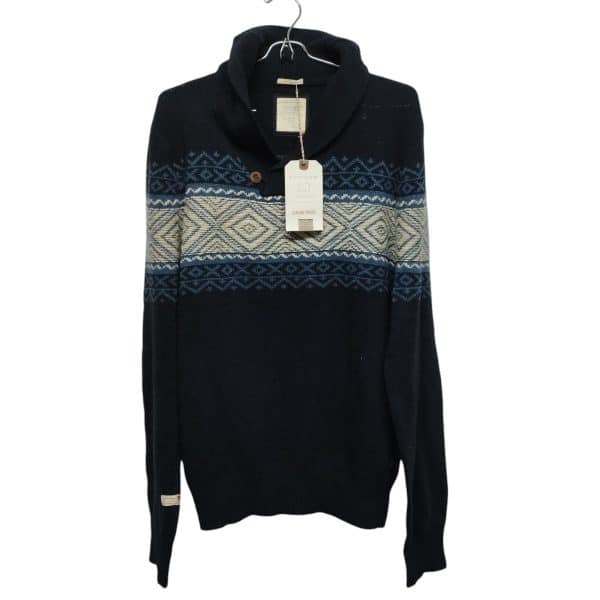 BUZO LANA C CUELLO AZUL BEIGE UNIFORM T XL NVO