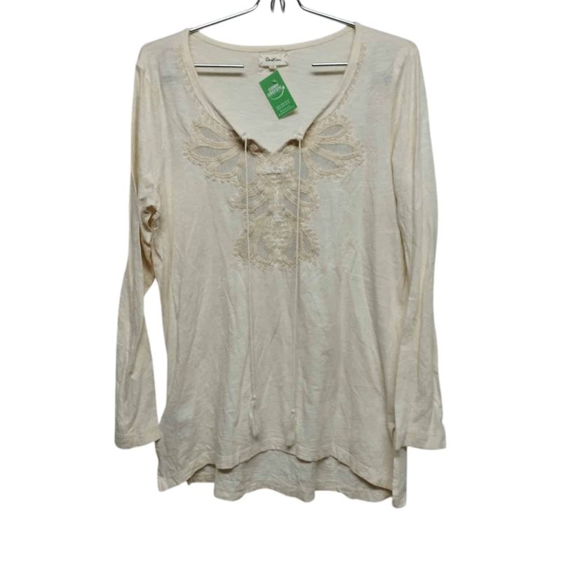 BLUSA ALG CREMITA DELANTERA BORDADA PIOLAS DANIEL CASSIN T L