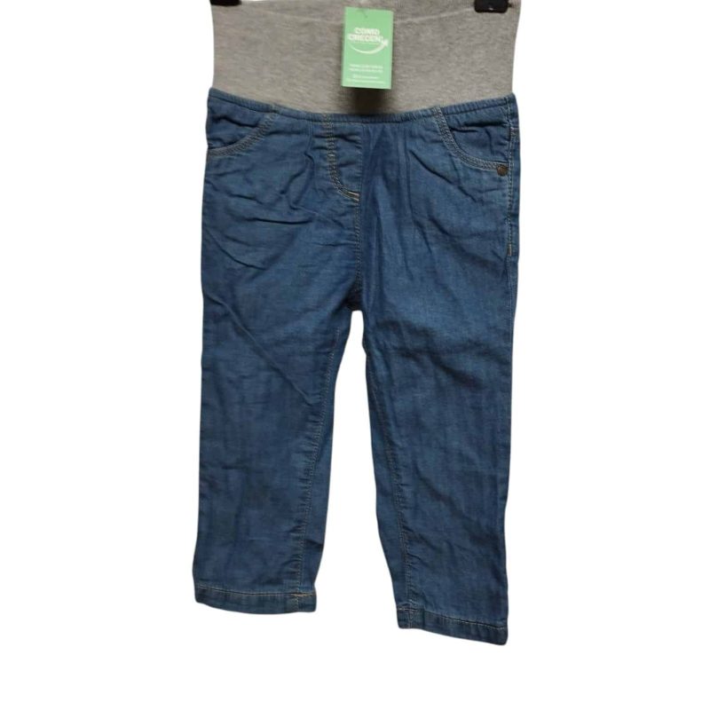PANTALON JEAN FORRADO ELASTICO ALG AZUL GRIS BABY CLUB T 1 AP