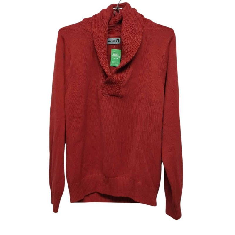 BUZO LANA ESC EN V NARANJA C CUELLO DARWIN T M/L