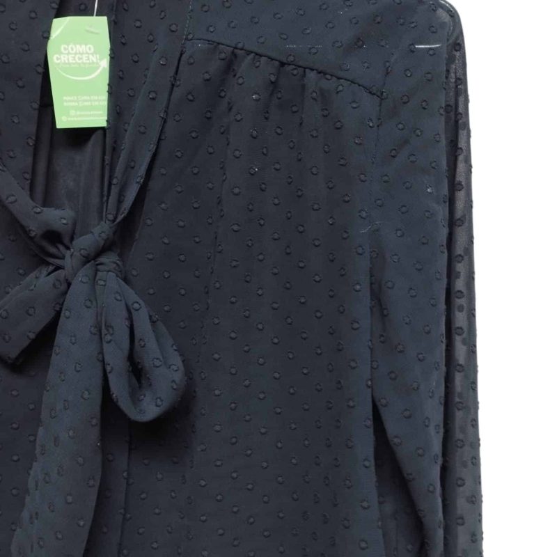 BLUSA GASA AZUL CIRCULOS MOÑA  H&M T 36 - Imagen 2