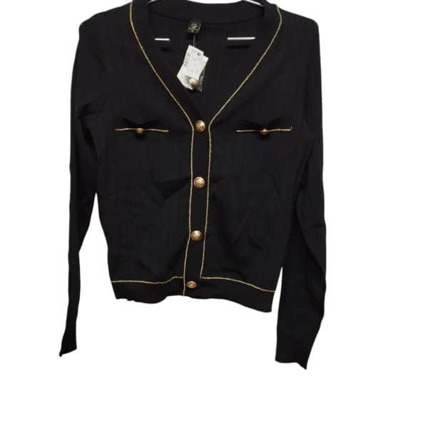 SACO HILO NEGRO DORADO BOTONES METAL A COLLECTION T P NVO