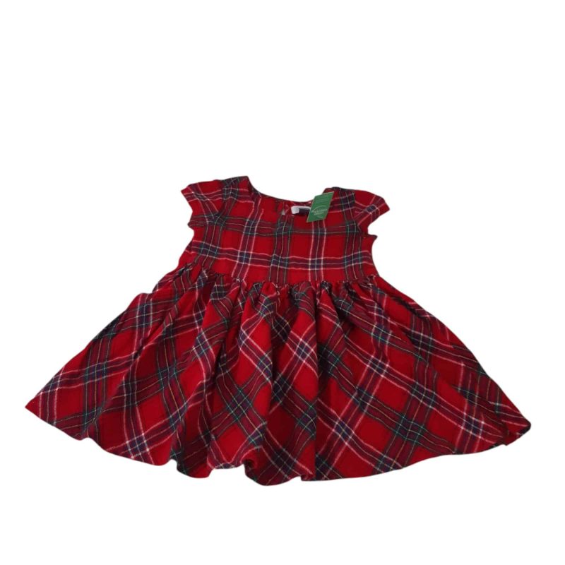VESTIDO ROJO CUADRILLE OLD NAVY T3 FR