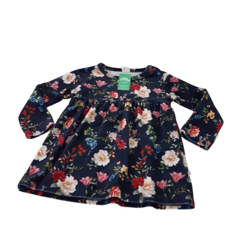 VESTIDO PIEL DURAZNO AZUL FLORES TEDDY T12/18M
