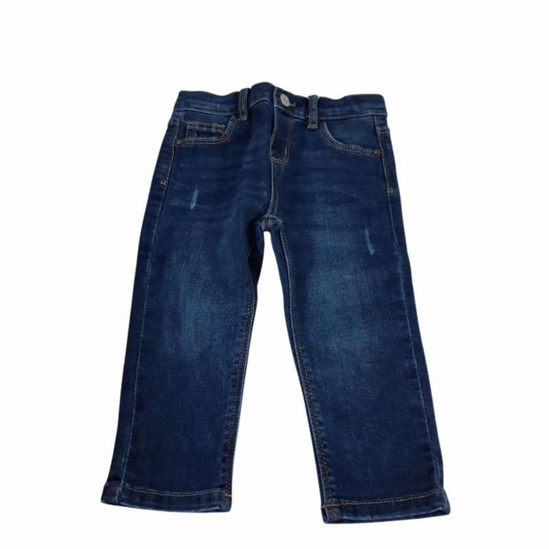 JEAN CHUPIN AZUL OSCURO ZARA T12/18M NUEV