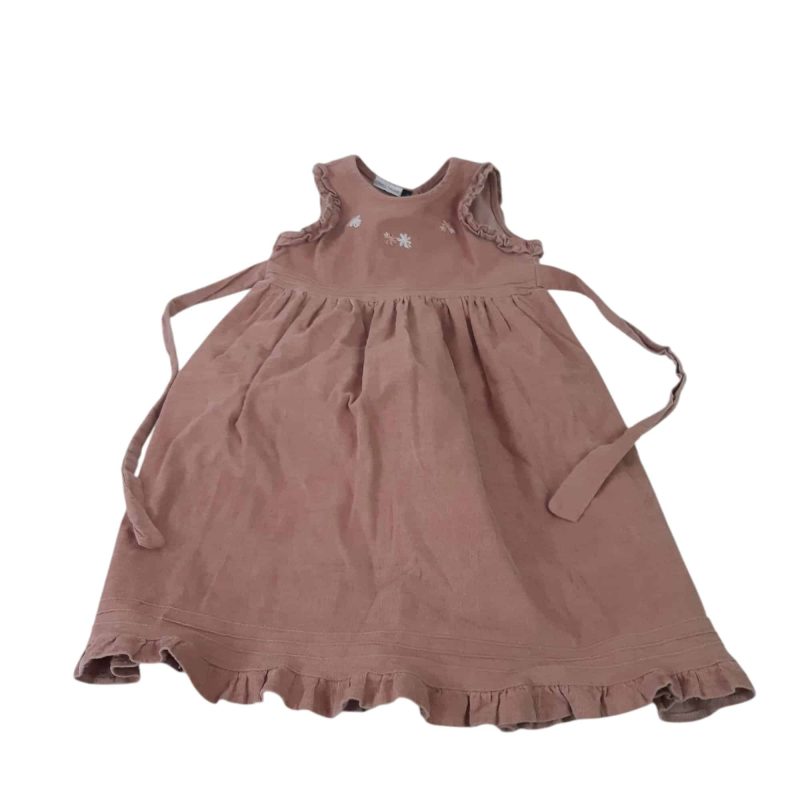 VESTIDO PANA ROSA VIEJO FLORES LANA PETITE PIMME T6 VOLADOS