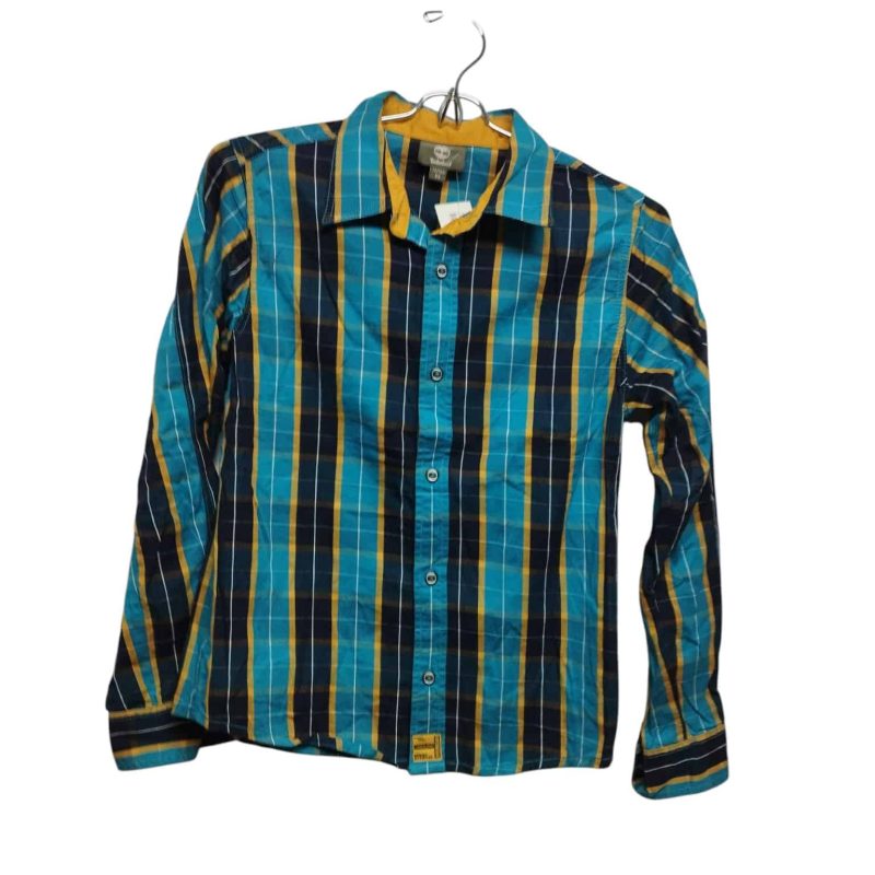 CAMISA CUADROS AZUL TURQUESA  AMARILLO BCO TIMBERLAND T 12