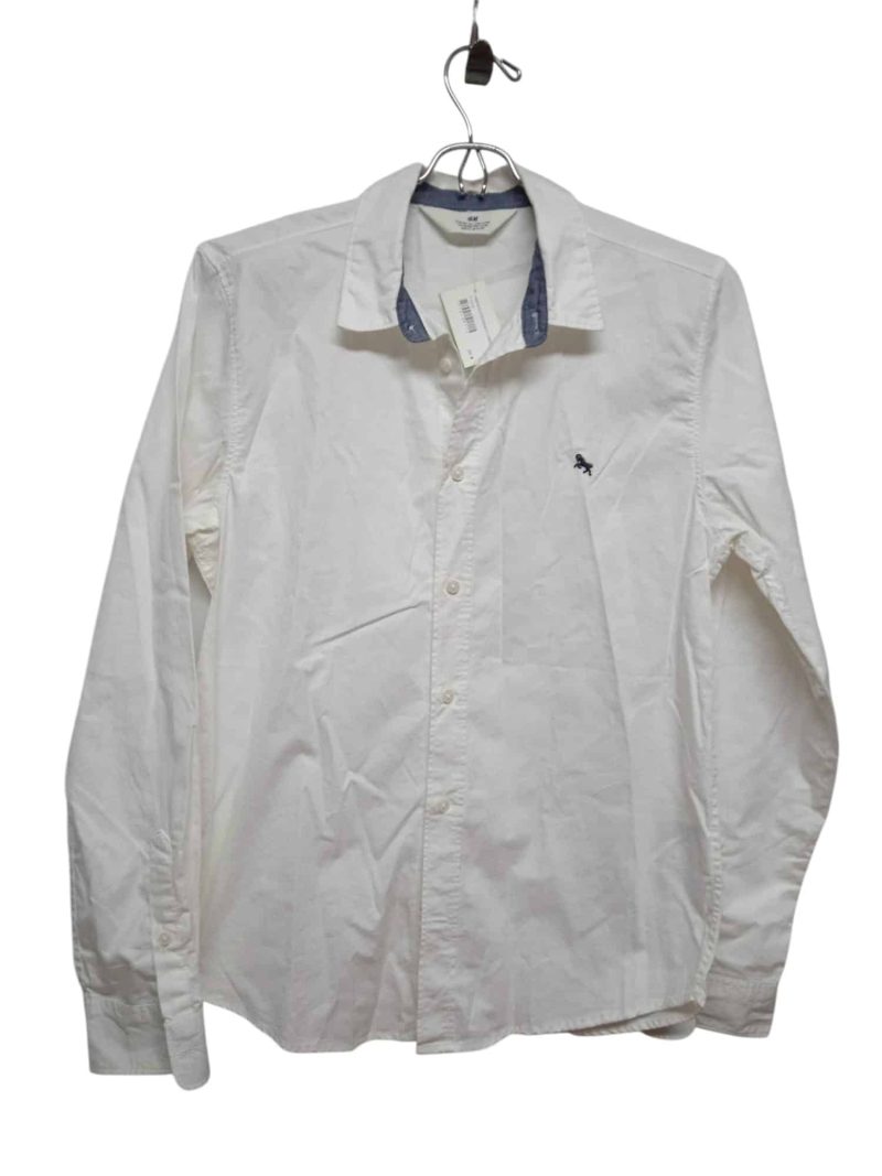 CAMISA BCA BORDADO CABALLO AZUL H&M T 12-13