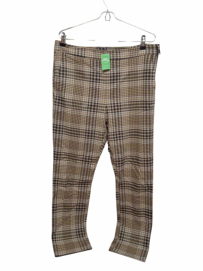 PANTALON VESTIR CUADRILLE NEGRO AMARILLO ZARA TXL