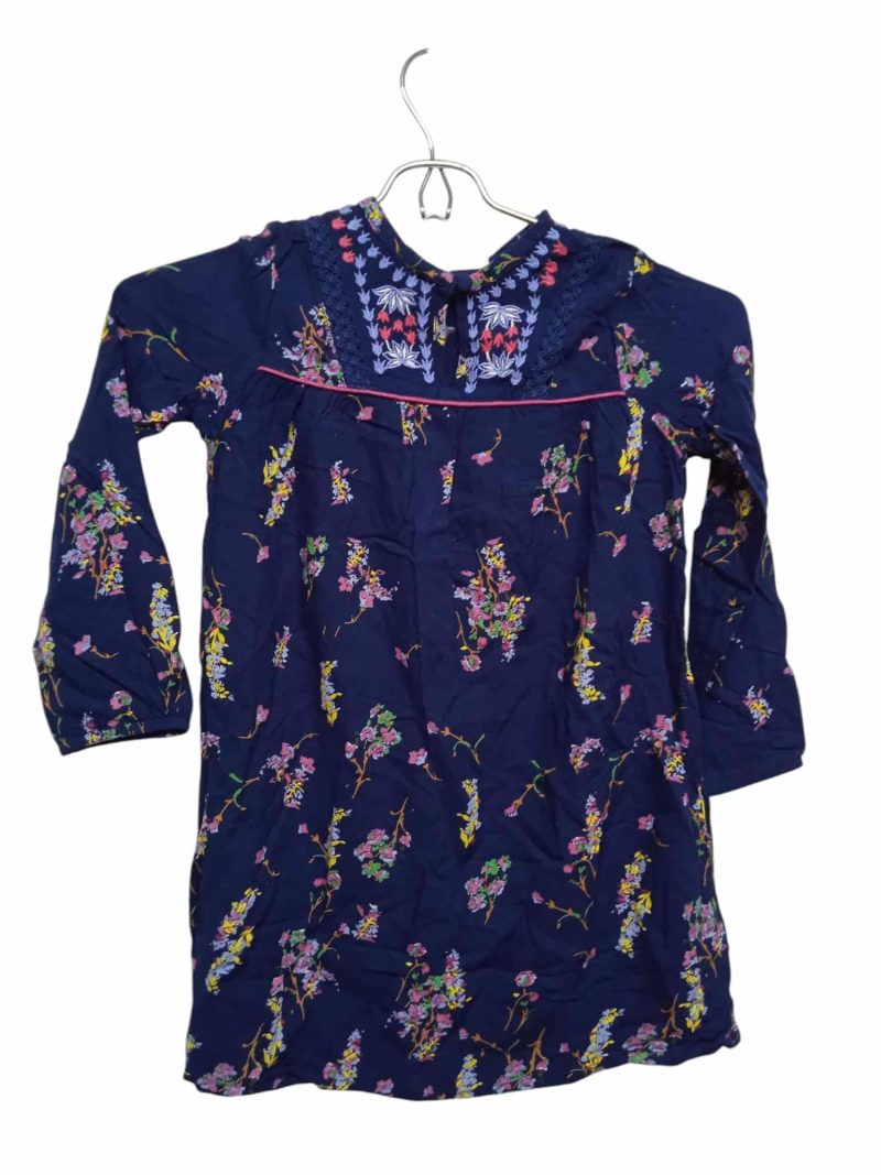 BLUSA LARGA AZUL FLORCITAS BORDADO THOMAS TRENT T 8