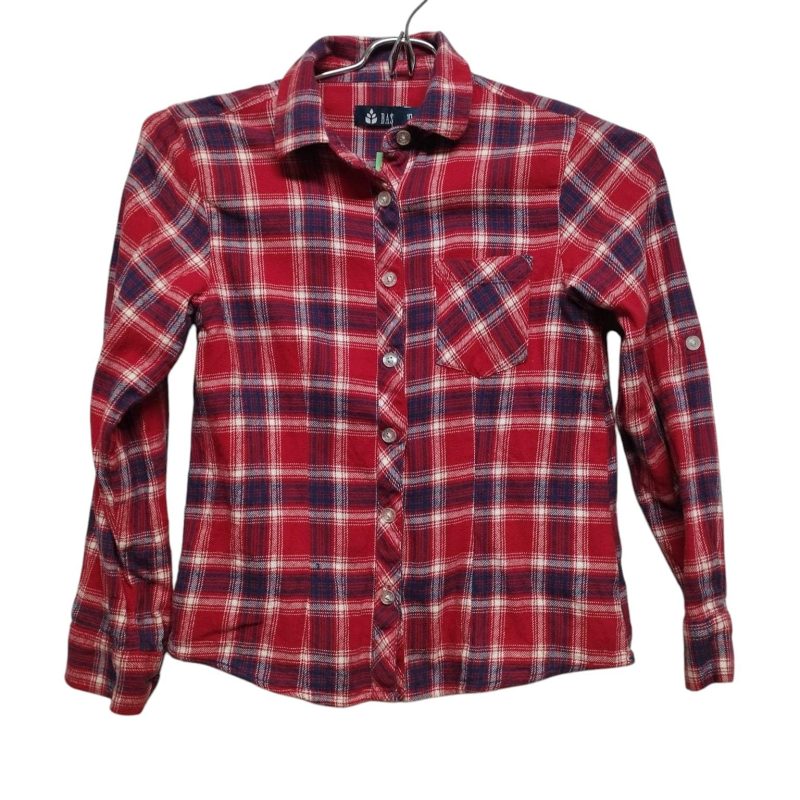 CAMISA FRANELA CUADROS ROJO AZUL BCO BAS T 10