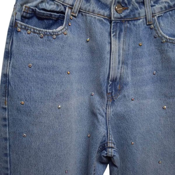 JEAN ANCHO CELESTE PIEDRITAS BLUESTEEL T 42 - Imagen 2