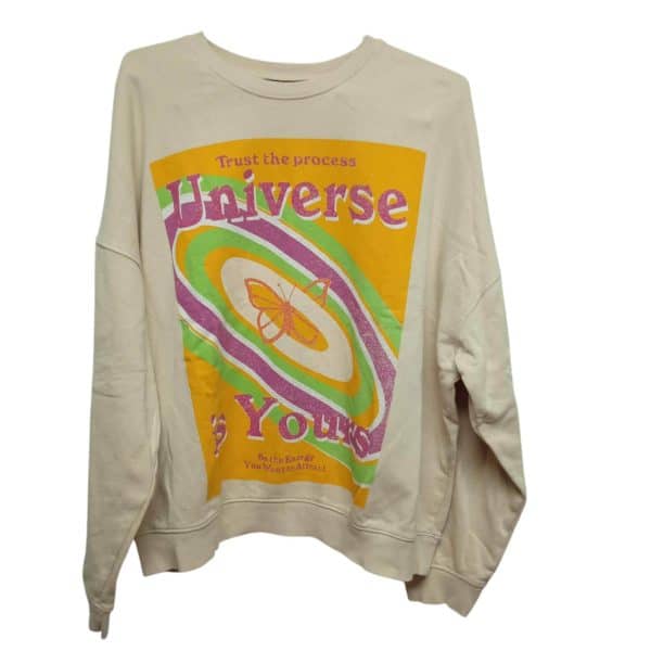 BUZO ALG S FELPA BEIGE UNIVERSE MARIPOSA ZARA T S