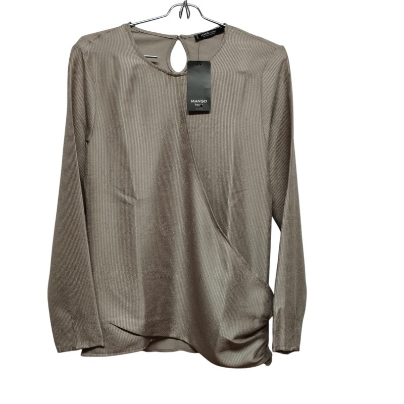 blusa m/l mango t s dorado cruzada abierta adelante