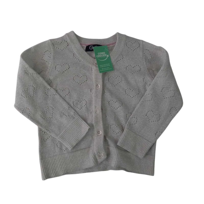 SACO HILO PLATEADO CORAZONES GUAPA T2/3AP