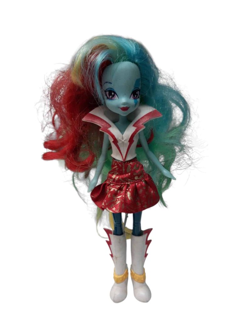 MUÑECA PONY CELESTE PELO DE COLORES BOTAS BCA ROJ S/APLIQUE ATRAS DET