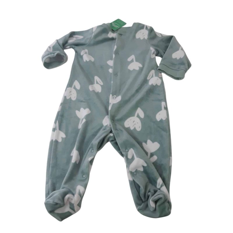 PIYAMA PIEL DURAZNO VERDE TULIPANES TEDDY T3/6M