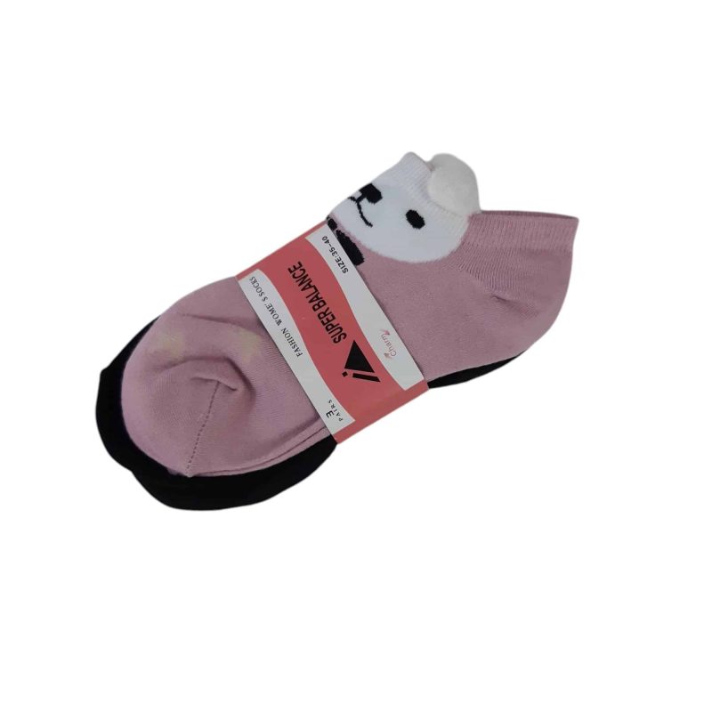 3 SOQUETES ROSA NEGRO GRIS OSITO SUPER BALANCE DICE35-40 (ES25/26AP)