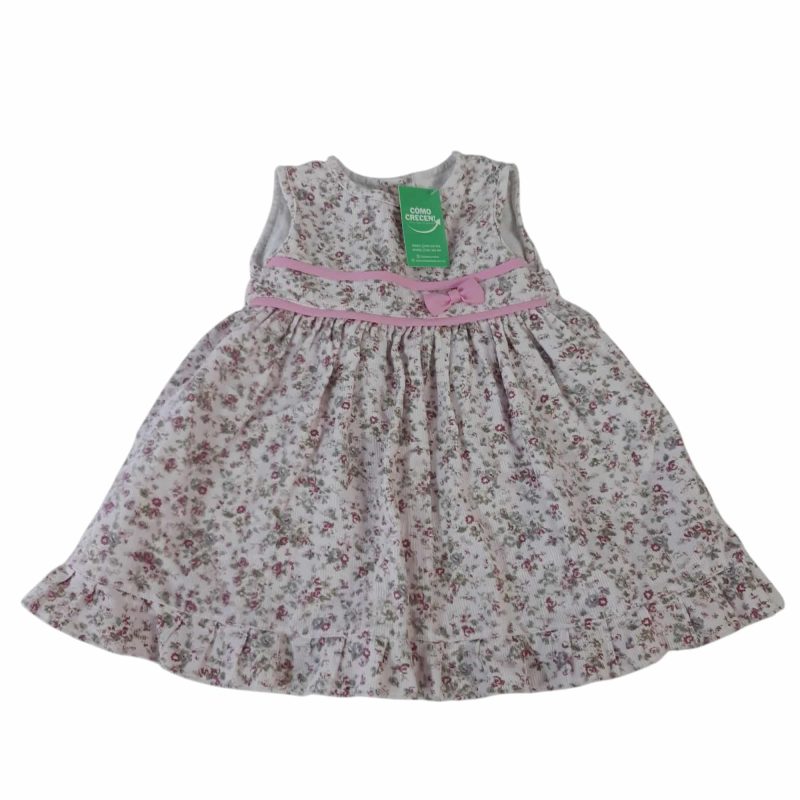 VESTIDO PANA ROSA FLORES DOS LINEAS T00 SIN MARCA