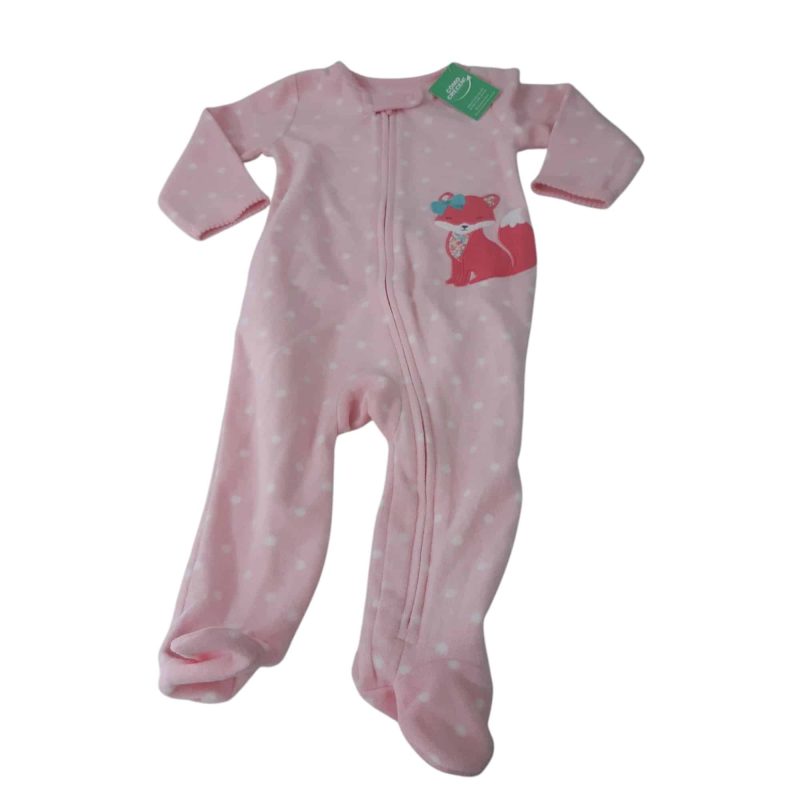PIYAMA POLAR ROSADO LUNARES BCOS ZORRITA CARTERS T9M