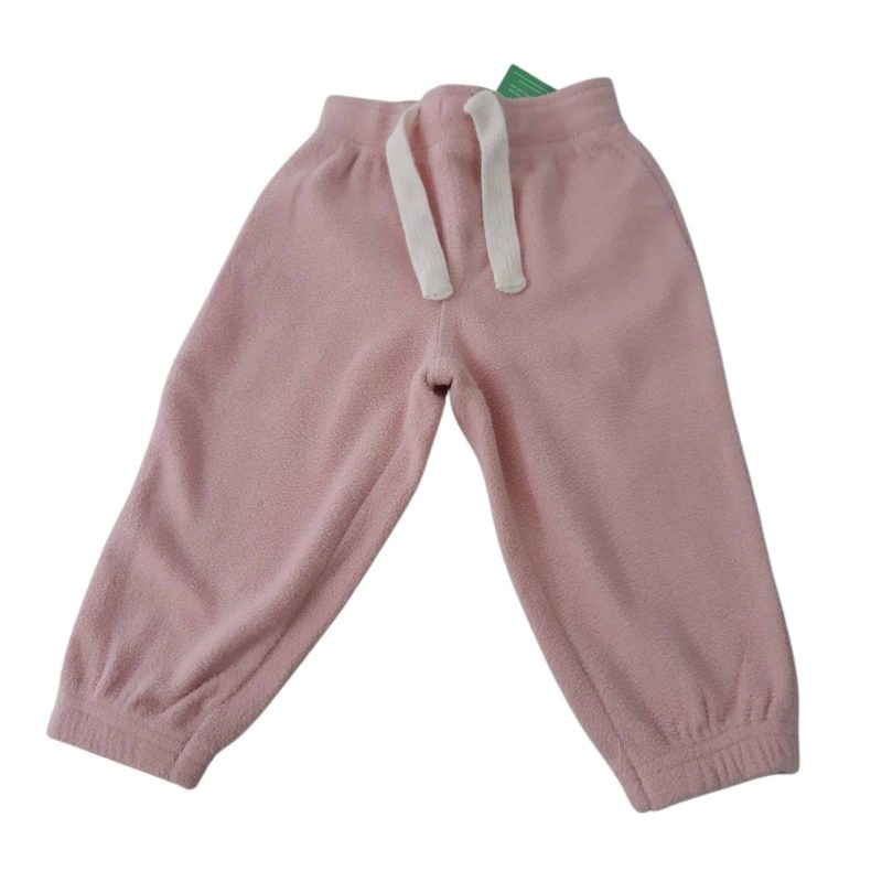 PANTALON POLAR ROSA BAS T6M CORDON BCO