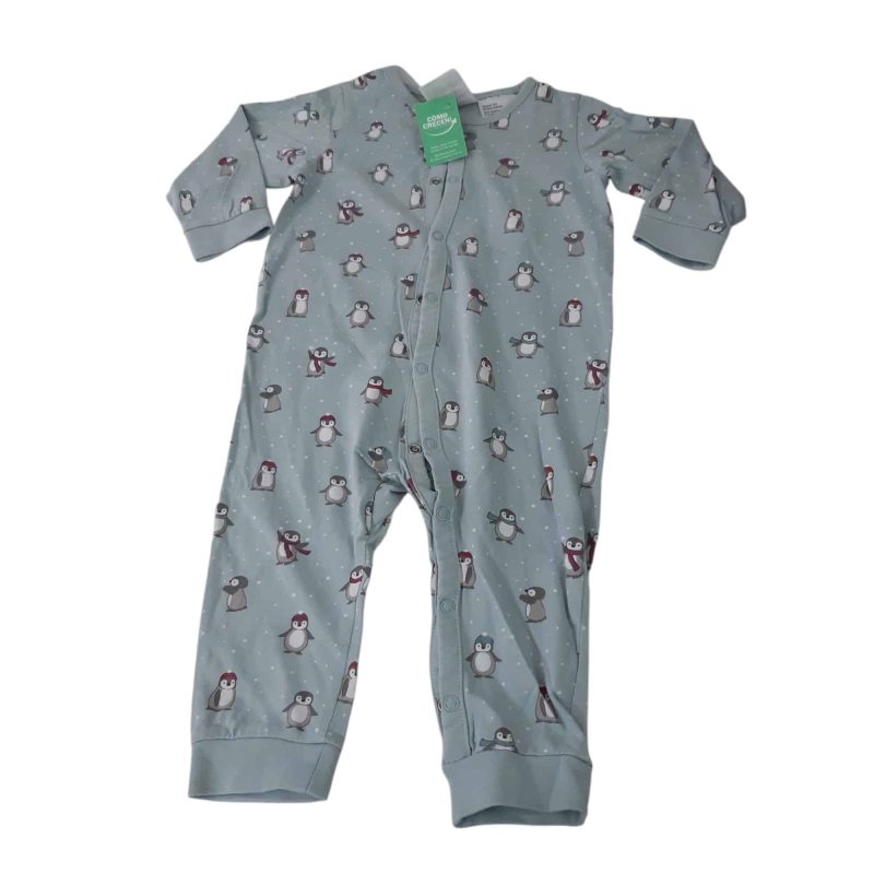 PIYAMA ALG CELESTE PINGUINOS H&M T6/9M